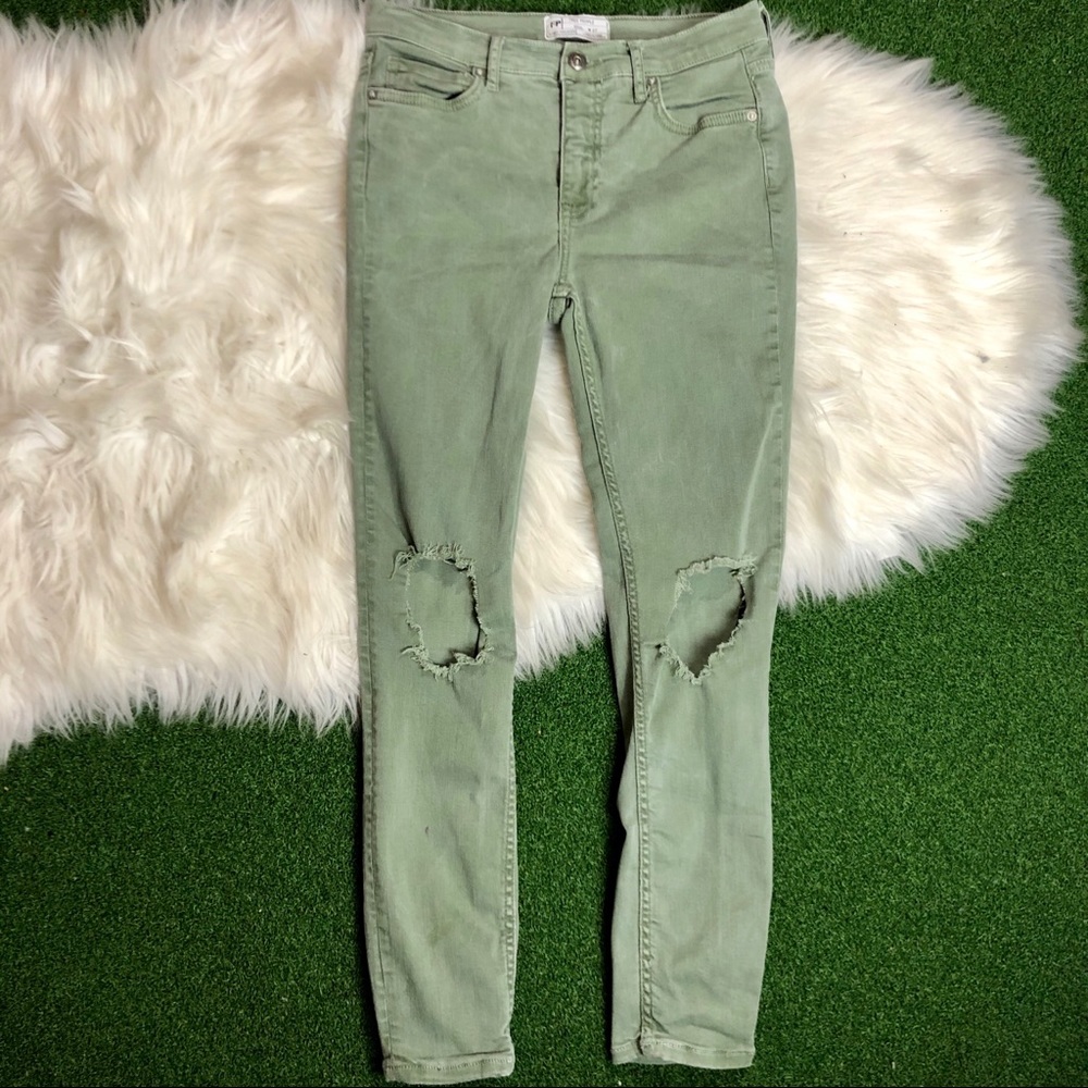 Free People High Rise Distressed Skinny Jeans - Picture 3 of 8